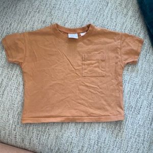 Zara 9-12m orange t shirt w pocket
